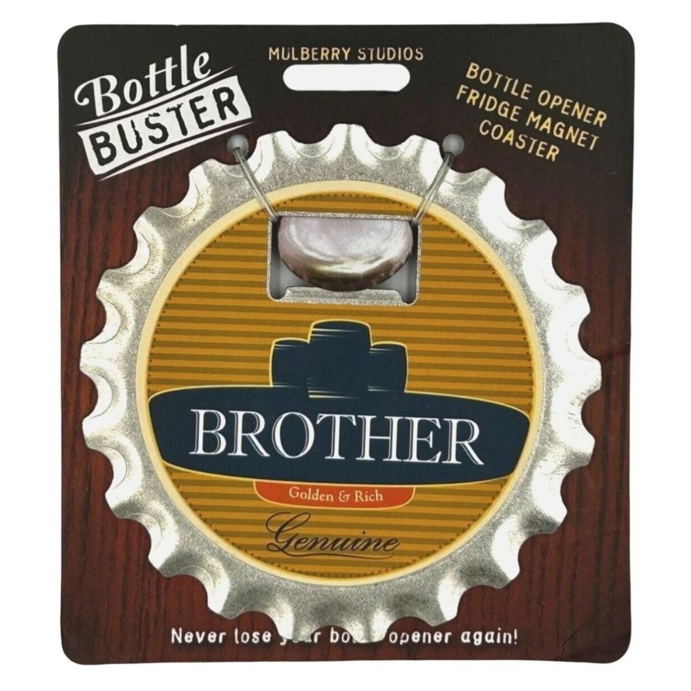 Brother Bottle Buster Bottle Opener Fridge Magnet Coaster Pre-Personalized